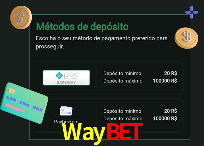 O cassino Waybet oferece uma grande variedade de métodos de pagamento